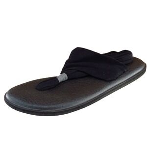 Sanuk Sz 9 M Black Slingback Fabric Women‎ Sandals SWS10001